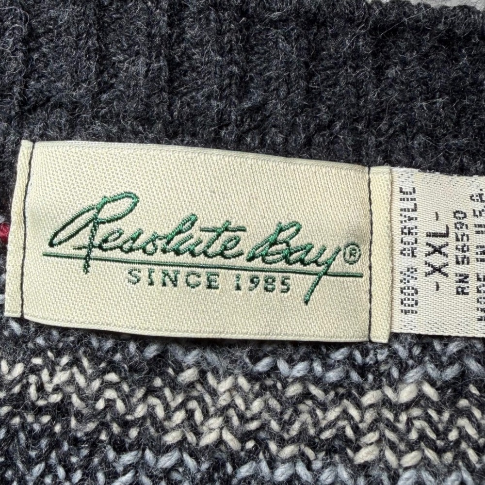 Vintage Resiste Bay Mens Size XXL Fair Isle Nordic Sweater Made USA Heavy Knit - Picture 4 of 12